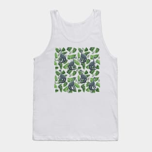 Modern Dinosaur Pattern - Green Tank Top